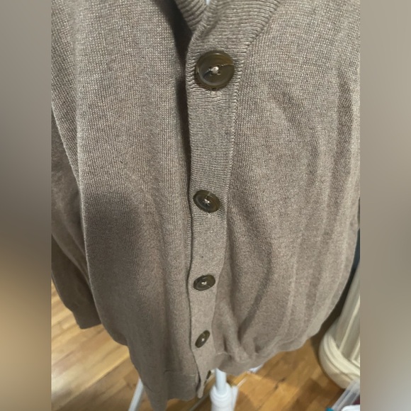 Tasso Elba Sweater Mens Brown Shawl Collar Cardigan. Size Large. New With Tags. - Picture 3 of 3
